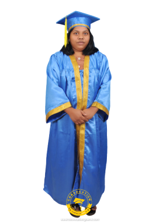 Faculty Blue Satin Convocation Gown